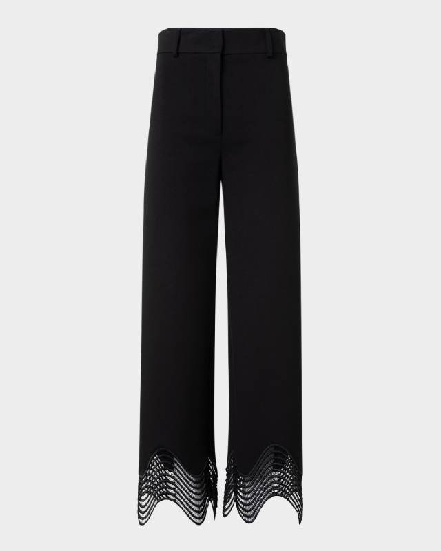 Chieko Waved Lace Wide Leg Jersey Pants